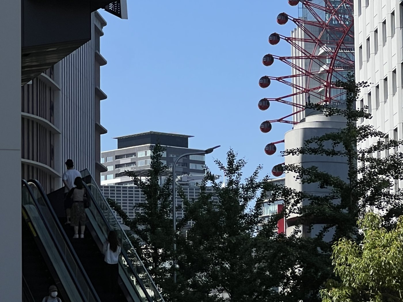 Osaka's HEP FIVE entertainment district, home to the rooftop Ferris wheel and some of the city's densest concentration of restaurants.