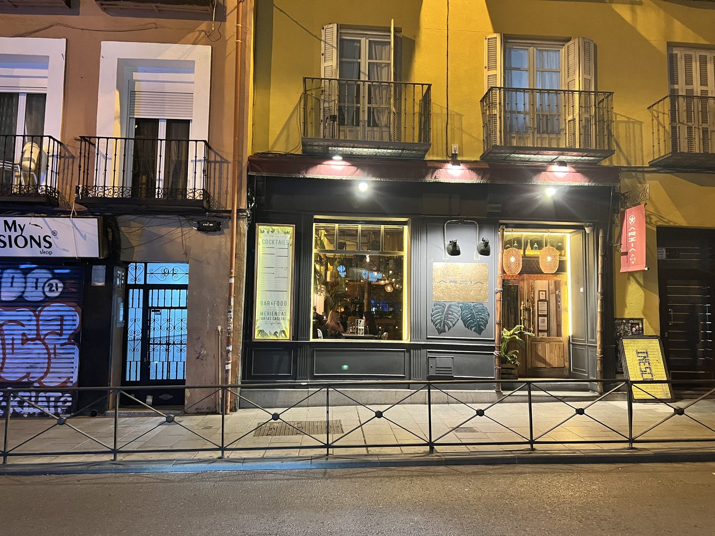 A neighborhood bar in Madrid — the kind of place where a €2 drink still comes with a plate of something free.